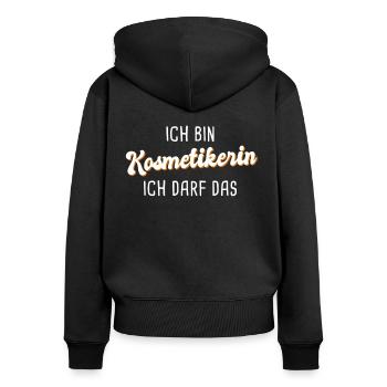 Kosmetikerin - Frauen Premium Bio Zip Hoodie - Schwarz - Hinten - Julia (174cm)