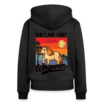 Shetland Pony Whisperer Shetland-Poney Shetty - Sweat à capuche zippé Premium bio Femme - noir - Dos - Julia (174cm)