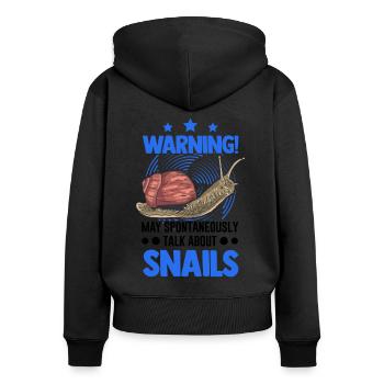 Schnecke Geschenk Weinbergschnecke - Frauen Premium Bio Zip Hoodie - Schwarz - Hinten - Julia (174cm)