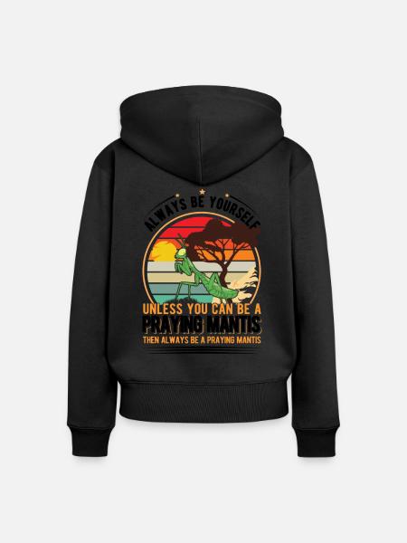 Praying Mantis Gottesanbeterin - Frauen Premium Bio Zip Hoodie -