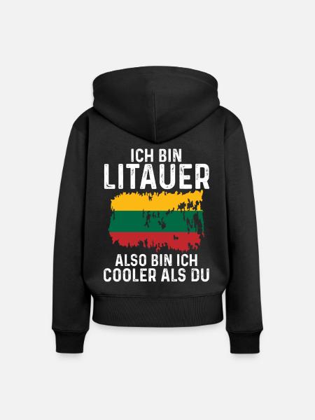 Litauen Litauer Litauisches - Frauen Premium Bio Zip Hoodie - Schwarz