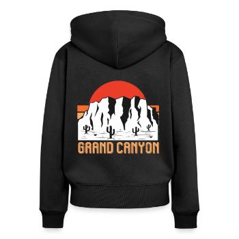Grand Canyon Arizona Nationalpark Wüste - Frauen Premium Bio Zip Hoodie - Schwarz - Hinten - Julia (174cm)
