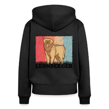Leonberger Retro - Women's Premium Organic Zip Hoodie - black - Back - Julia (174cm)