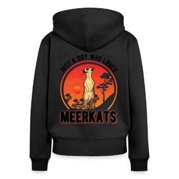 Meerkat Young Meerkat - Women's Premium Organic Zip Hoodie - black - Back - Julia (174cm)
