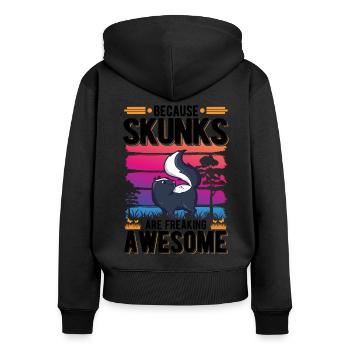 Because Skunks are freaking awesome Stinktier - Frauen Premium Bio Zip Hoodie - Schwarz - Hinten - Julia (174cm)