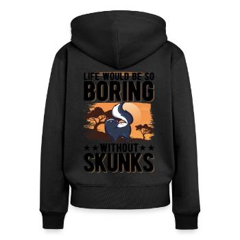 La vie serait si ennuyeuse sans Skunks Skunk - Sweat à capuche zippé Premium bio Femme - noir - Dos - Julia (174cm)