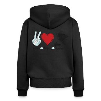 Storm Chaser Hurricane Meteorology - Frauen Premium Bio Zip Hoodie - Schwarz - Hinten - Julia (174cm)