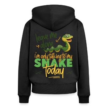 Snake Serpent Leave Me Alone I'm - Women's Premium Organic Zip Hoodie - black - Back - Julia (174cm)