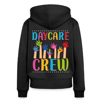 Fournisseur de services de garde d’enfants Enseignant - Sweat à capuche zippé Premium bio Femme - noir - Dos - Julia (174cm)