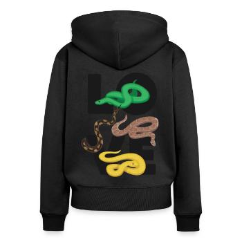 Snake Serpent Love - Women's Premium Organic Zip Hoodie - black - Back - Julia (174cm)