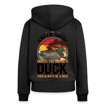 Duck Gift Duck Breeder - Women's Premium Organic Zip Hoodie - black - Back - Julia (174cm)