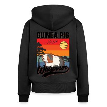 Meerschweinchen Flüsterer Cochon d’Inde Chuchoteur - Sweat à capuche zippé Premium bio Femme - noir - Dos - Julia (174cm)