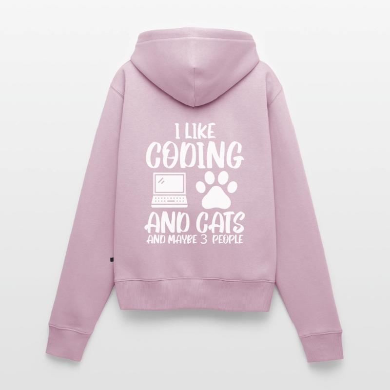 Programmer Cat Coding Developer Computer Science Women's Premium Organic Zip Hoodie