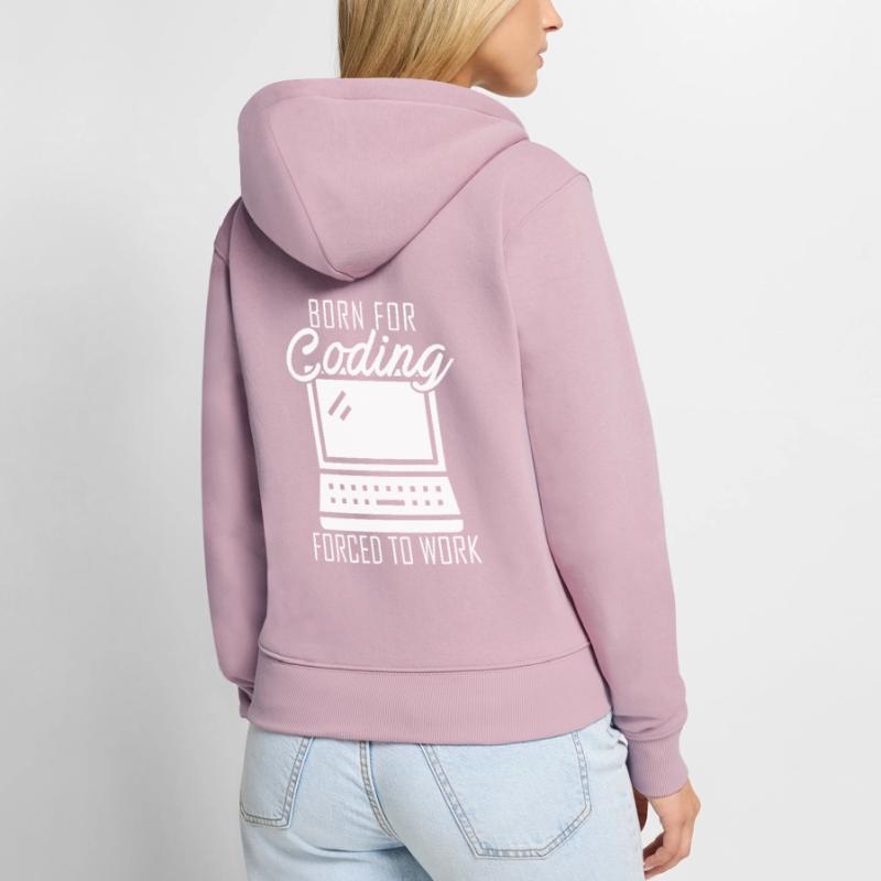 Programmeur de codage Coder Développeur de logiciels Sweat à capuche zippé Premium bio Femme
