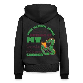 Serpent Serpent Cette chose de l’école - Sweat à capuche zippé Premium bio Femme - noir - Dos - Julia (174cm)