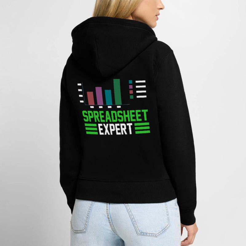 Tableur Expert Table Comptable Sweat à capuche zippé Premium bio Femme