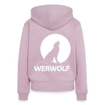 Werewolf Full Moon Wolf Wolf Pack - Women's Premium Organic Zip Hoodie - dusky pink - Back - Julia (174cm)