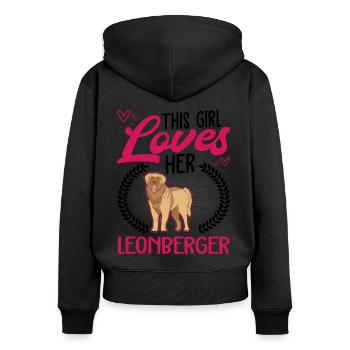 This girl loves her Leonberger - Women's Premium Organic Zip Hoodie - black - Back - Julia (174cm)