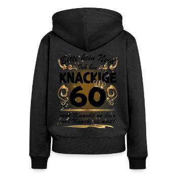 60. Geburtstag Sprüche lustig Frauen Geschenk - Frauen Premium Bio Zip Hoodie - Schwarz - Hinten - Julia (174cm)