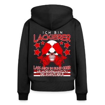 Autolackierer Lackierer Witz Airbrush - Frauen Premium Bio Zip Hoodie - Schwarz - Hinten - Julia (174cm)