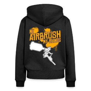 Peintre de voiture Airbrush Joke Painter - Sweat à capuche zippé Premium bio Femme - noir - Dos - Julia (174cm)