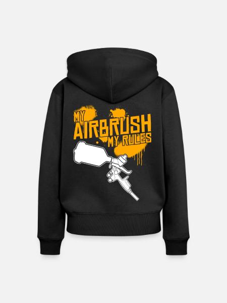 Autolackierer Airbrush Witz Lackierer - Frauen Premium Bio Zip Hoodie - Schwarz