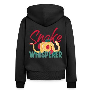 Snake Serpent Snake Whisperer - Frauen Premium Bio Zip Hoodie - Schwarz - Hinten - Julia (174cm)
