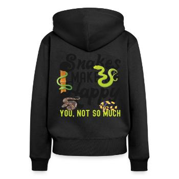 Snake Serpent Snakes Make Me Happy - Frauen Premium Bio Zip Hoodie - Schwarz - Hinten - Julia (174cm)