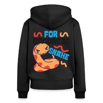 Serpent Serpent Serpent Jeu de mots pour la bonté - Sweat à capuche zippé Premium bio Femme - noir - Dos - Julia (174cm)