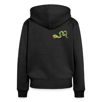 Snake Serpent Pocket - Women's Premium Organic Zip Hoodie - black - Back - Julia (174cm)