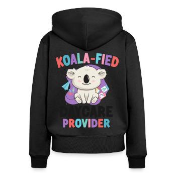 Fournisseur de services de garde d’enfants Enseignant - Sweat à capuche zippé Premium bio Femme - noir - Dos - Julia (174cm)