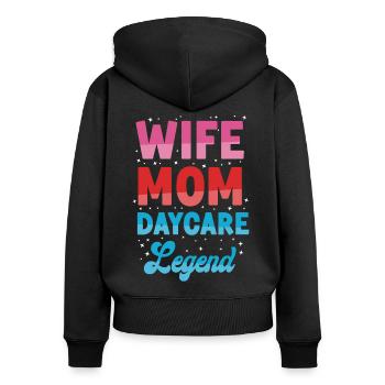 Childcare Daycare Provider Teacher - Women's Premium Organic Zip Hoodie - black - Back - Julia (174cm)