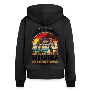 Tarantel Geschenk Tarantula - Frauen Premium Bio Zip Hoodie - Schwarz - Hinten - Julia (174cm)