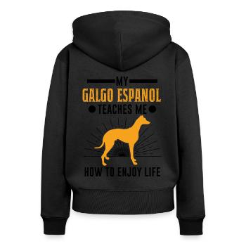 Galgo Espanol Gift Spanish Greyhound - Women's Premium Organic Zip Hoodie - black - Back - Julia (174cm)