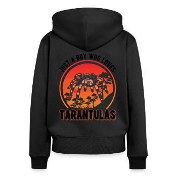 Tarantel Junge Tarantula - Frauen Premium Bio Zip Hoodie - Schwarz - Hinten - Julia (174cm)