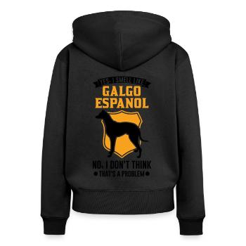Galgo Espanol Gift Spanish Greyhound - Women's Premium Organic Zip Hoodie - black - Back - Julia (174cm)