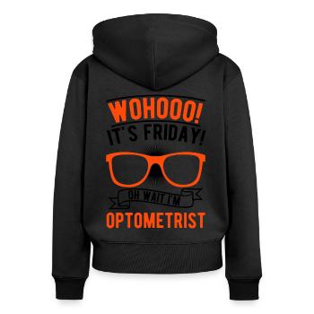 Optiker Geschenk Augenoptiker - Frauen Premium Bio Zip Hoodie - Schwarz - Hinten - Julia (174cm)