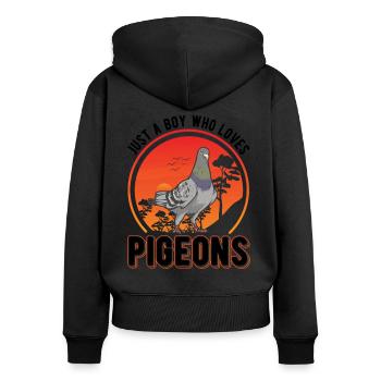 Pigeon Young pigeon fanciers - Women's Premium Organic Zip Hoodie - black - Back - Julia (174cm)
