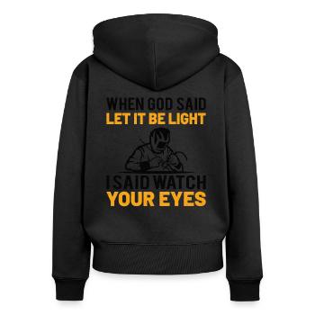 Welder Funny Funny Welding Gift - Women's Premium Organic Zip Hoodie - black - Back - Julia (174cm)