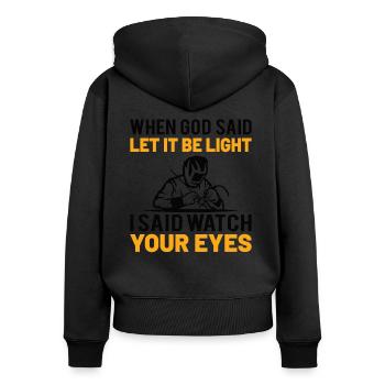 Welder Funny Funny Welding Gift - Frauen Premium Bio Zip Hoodie - Schwarz - Hinten - Julia (174cm)