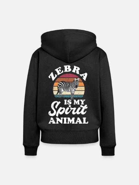 Zebra - Frauen Premium Bio Zip Hoodie - Schwarz