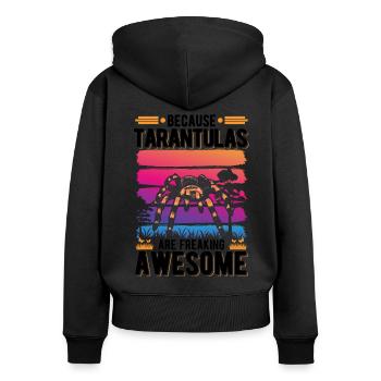 Because Tarantulas are freaking awesome Tarantel - Frauen Premium Bio Zip Hoodie - Schwarz - Hinten - Julia (174cm)