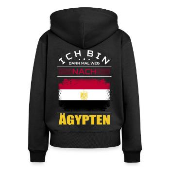 Ich Bin Dann Mal Weg Nach Ägypten Fahne Urlaub - Frauen Premium Bio Zip Hoodie - Schwarz - Hinten - Julia (174cm)