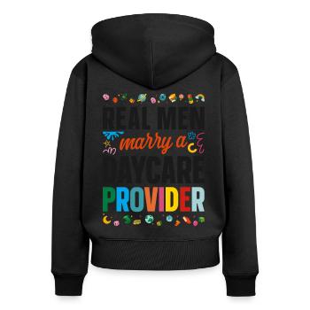 Childcare Daycare Provider Teacher - Women's Premium Organic Zip Hoodie - black - Back - Julia (174cm)