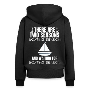 Régate de bateaux . Yacht à moteur à moteur. Yacht à voile - Sweat à capuche zippé Premium bio Femme - noir - Dos - Julia (174cm)