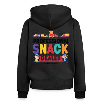 Fournisseur de services de garde d’enfants Enseignant - Sweat à capuche zippé Premium bio Femme - noir - Dos - Julia (174cm)