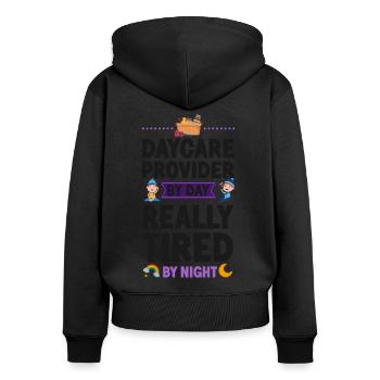 Childcare Daycare Provider Teacher - Frauen Premium Bio Zip Hoodie - Schwarz - Hinten - Julia (174cm)