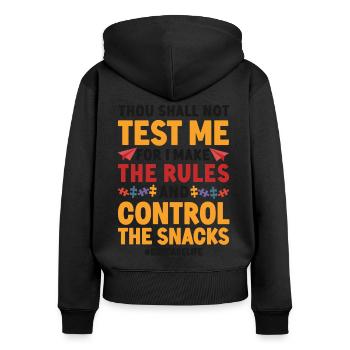 Fournisseur de services de garde d’enfants Enseignant - Sweat à capuche zippé Premium bio Femme - noir - Dos - Julia (174cm)