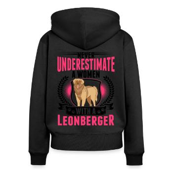 Leonberg Woman - Women's Premium Organic Zip Hoodie - black - Back - Julia (174cm)