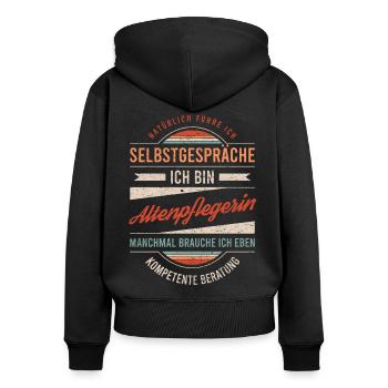 Altenpflegerin Arbeitskollege Kollege Geschenk - Frauen Premium Bio Zip Hoodie - Schwarz - Hinten - Julia (174cm)